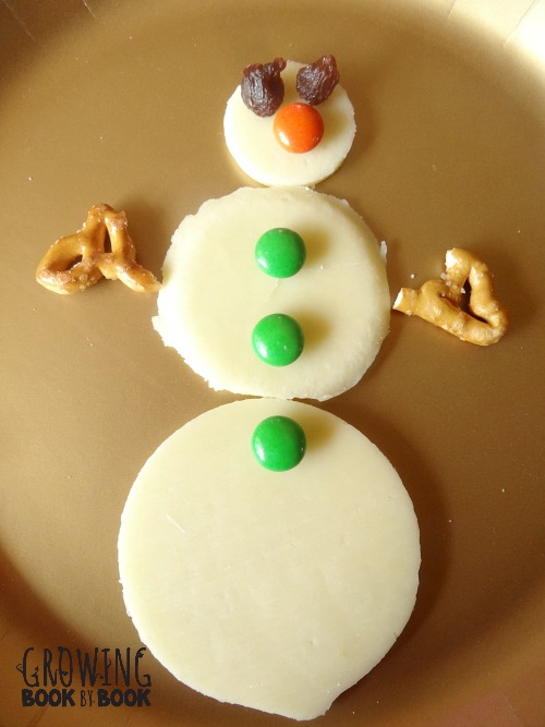 fun food for kids: snowman cheese snack