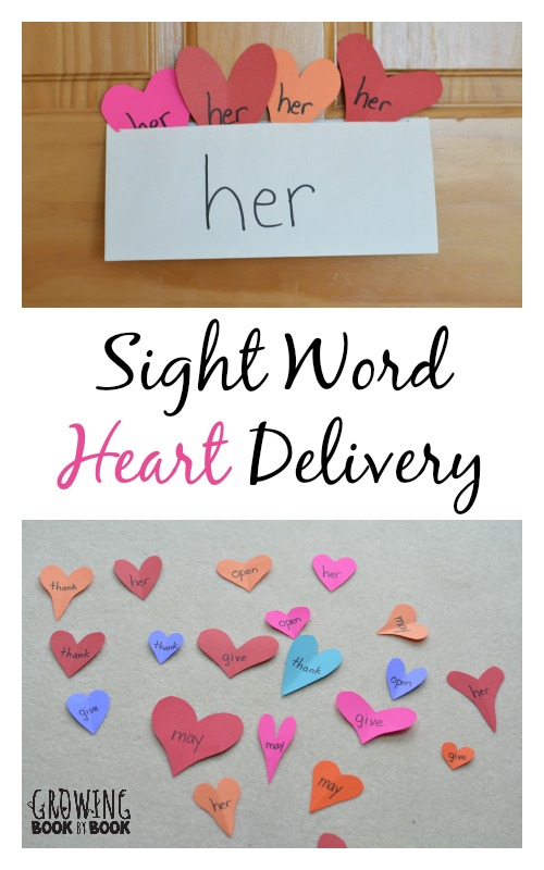 A fun and playful Valentine sight word activity to work on sight word recognition from growingbookbybook.com.