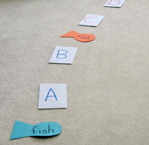 set the alphabet letters in a circle for the game