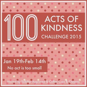 100 acts of kindness challenge with border red