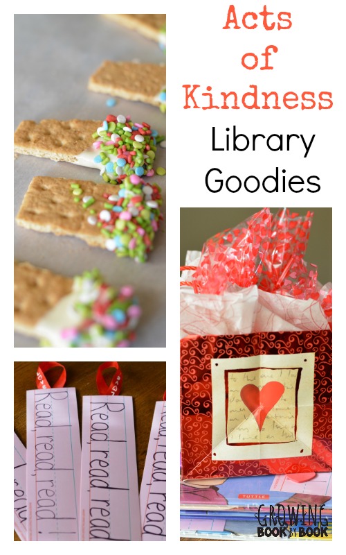 Show the librarians and library patrons acts of kindness from growingbookbybook.com