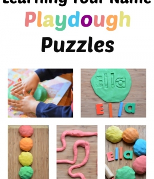Learn how to spell your name with this #playfulpreschool playdough activity from growingbookbybook.com .