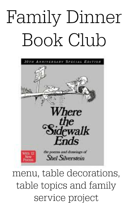 This month's Family Dinner Book Club selection is Where the Sidewalk Ends!