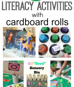 Creative uses for cardboard rolls that build literacy skills!