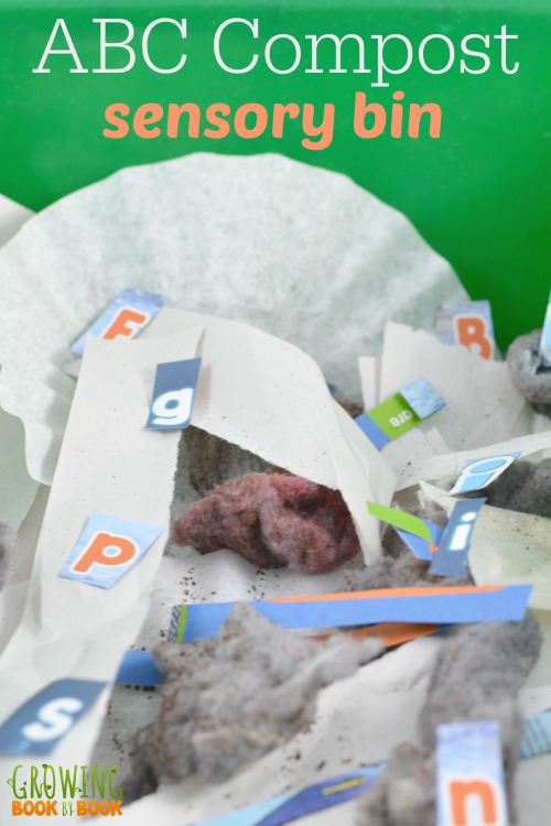 Alphabet Activities that teach about letters and science. Best of all you can throw the contents of this bin into your compost pile when you are done!