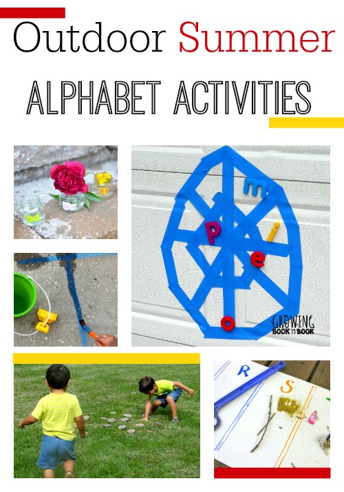A fun set of outdoor summer alphabet activities to keep the kids learning their ABCs all season.