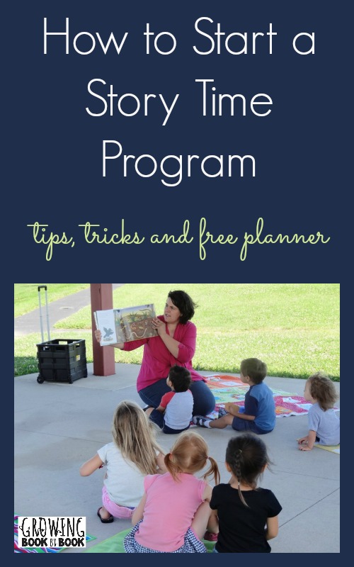 Tips and ideas for starting your own community story time including a free printable planner.
