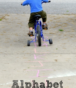 Let the kids bike down the alphabet road! A fun alphabet activity for preschoolers.
