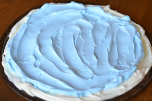 blue on top of yellow shaving cream