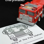 A free printable book to work on counting and writing numbers with a fire station theme. Perfect for Fire Prevention Week or any little fire truck lover.