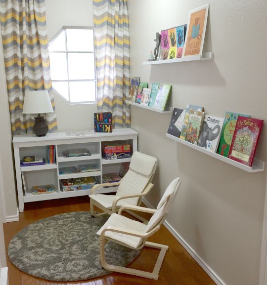 Create an end of the hallway reading nook for kids.