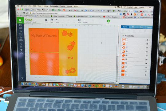 using the Cricut design studio to create our book covers