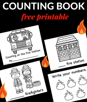 A free printable counting emergent reader book about the fire station.