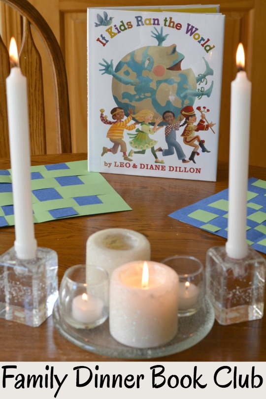 Get your themed menu, conversation starters, family service project and table crafts for Family Dinner Book Club featuring If Kids Ran the World.