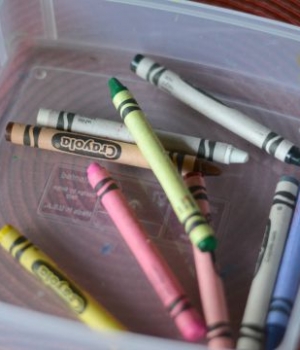 the crayons in the box for the rhyming activity