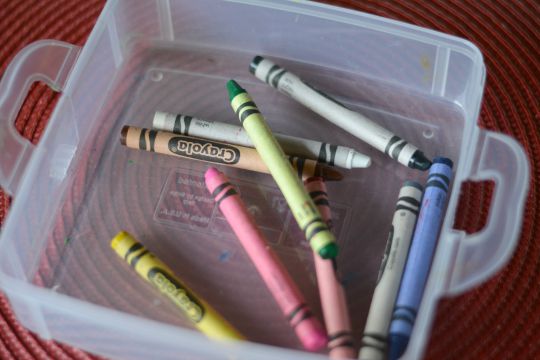 the crayons in the box for the rhyming activity