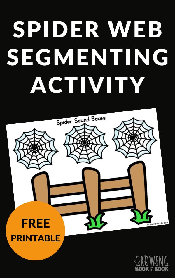 printable segmenting activity with spiders