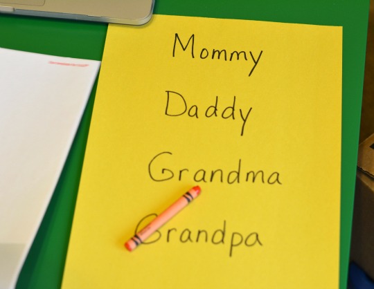 writing chart for Amazon pretend play