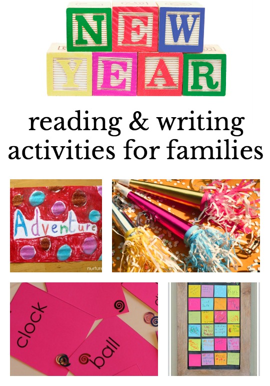 New Year's ideas for families that will start the year with families reading, writing and having fun. Great activities for New Year's Eve and and throughout the year.