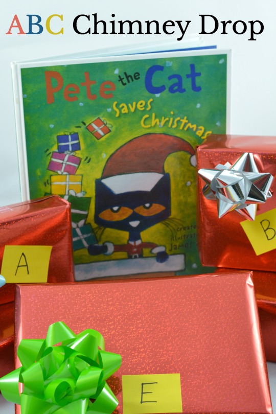 A fun and playful alphabet activity that is a perfect compliment to Pete the Cat Saves Christmas. Toddlers and preschoolers will learn their ABCs with this Christmas themed learning idea.