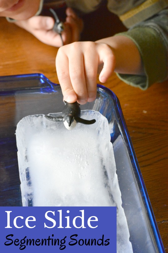 Ice Slide Segmenting Activity is a fun phonemic awareness game to play. This playful ice activity teaches kids to segment words which helps in learning to read.