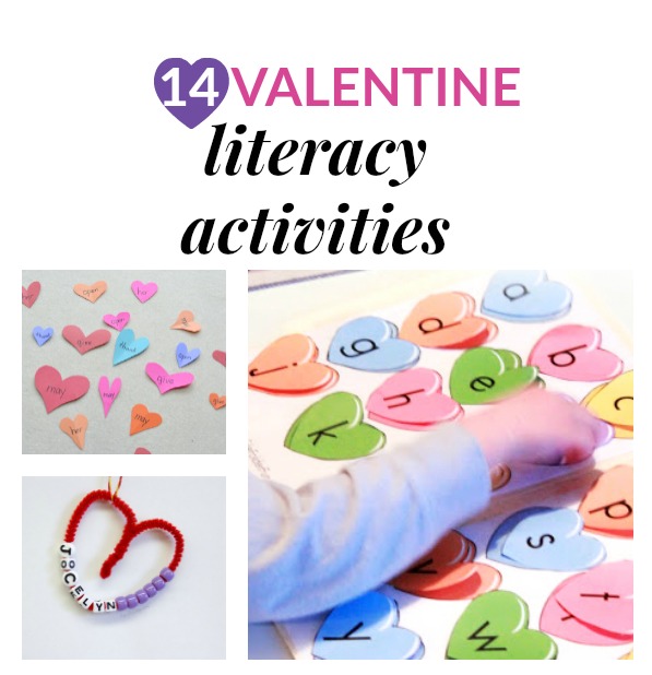 Add some educational literacy ideas into your Valentine's Day theme. Ideas include alphabet activities, sight word ideas, writing activities, book lists and more. #ValentinesDay #literacy #education #sightwords #alphabet