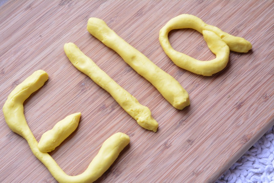 play dough makes a great alphabet resource tool