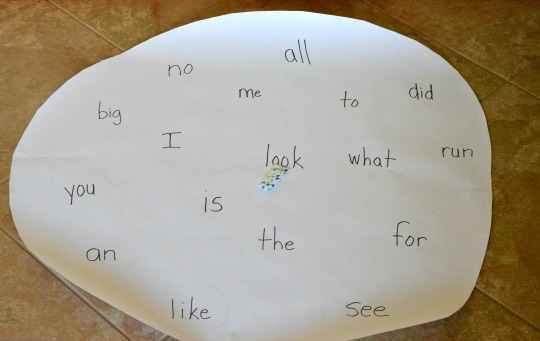 creating a sight word moon for a beginning reading activity