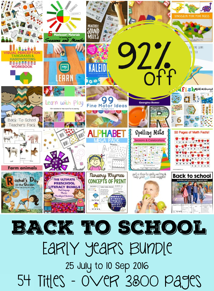 A great bundle of early learning resources for toddlers to early elementary.