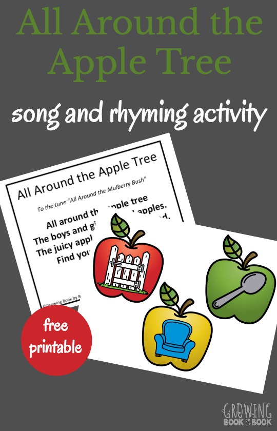 Sing and play All Around the Alphabet Tree song to build rhyming skills. Perfect for an apple theme unit study.