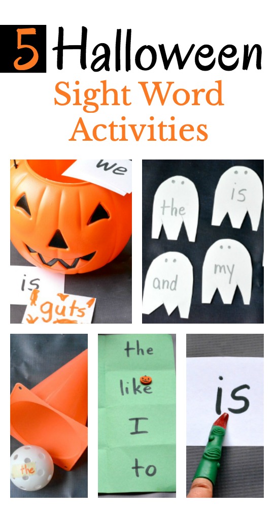 5 easy to prep Halloween sight word activities for beginning readers.