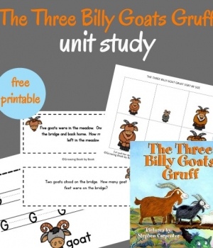 A unit study for The Three Billy Goats Gruff for preschoolers and kindergarteners.