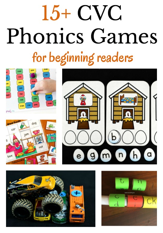 A collection of hands-on cvc phonics activities to play with beginning readers.