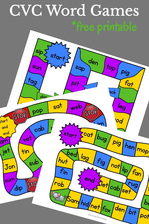 Learning to sound out words can be fun with these CVC word games. Free phonics printables just waiting to printed and played with your kindergartener or first grader.