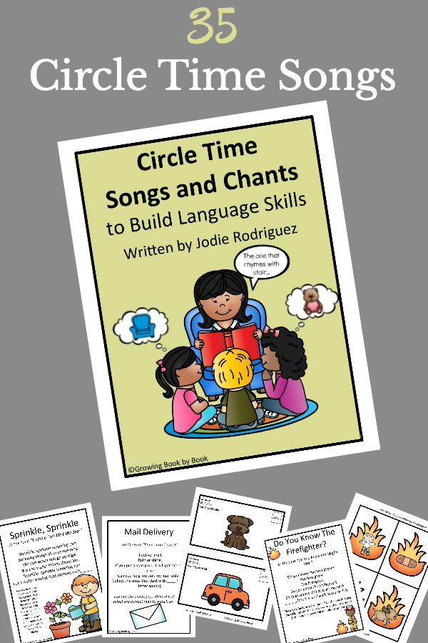 Literacy rich circle time song and chants to sing with the kids to build language skills. Great for toddler, preschool, and kindergarten classrooms.