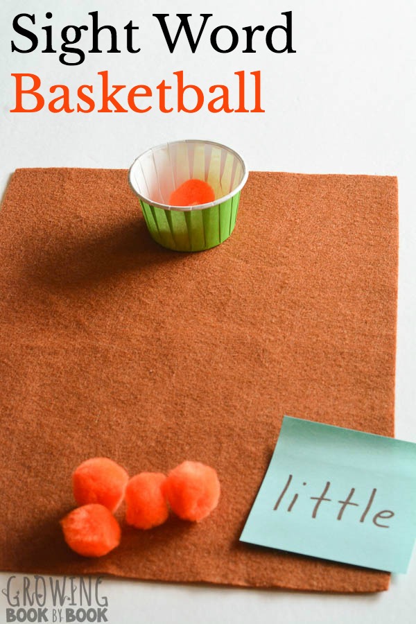 Try this fun sight word game with a basketball theme. A hands-on idea for building sight word recognition perfect for individual kids or partners.