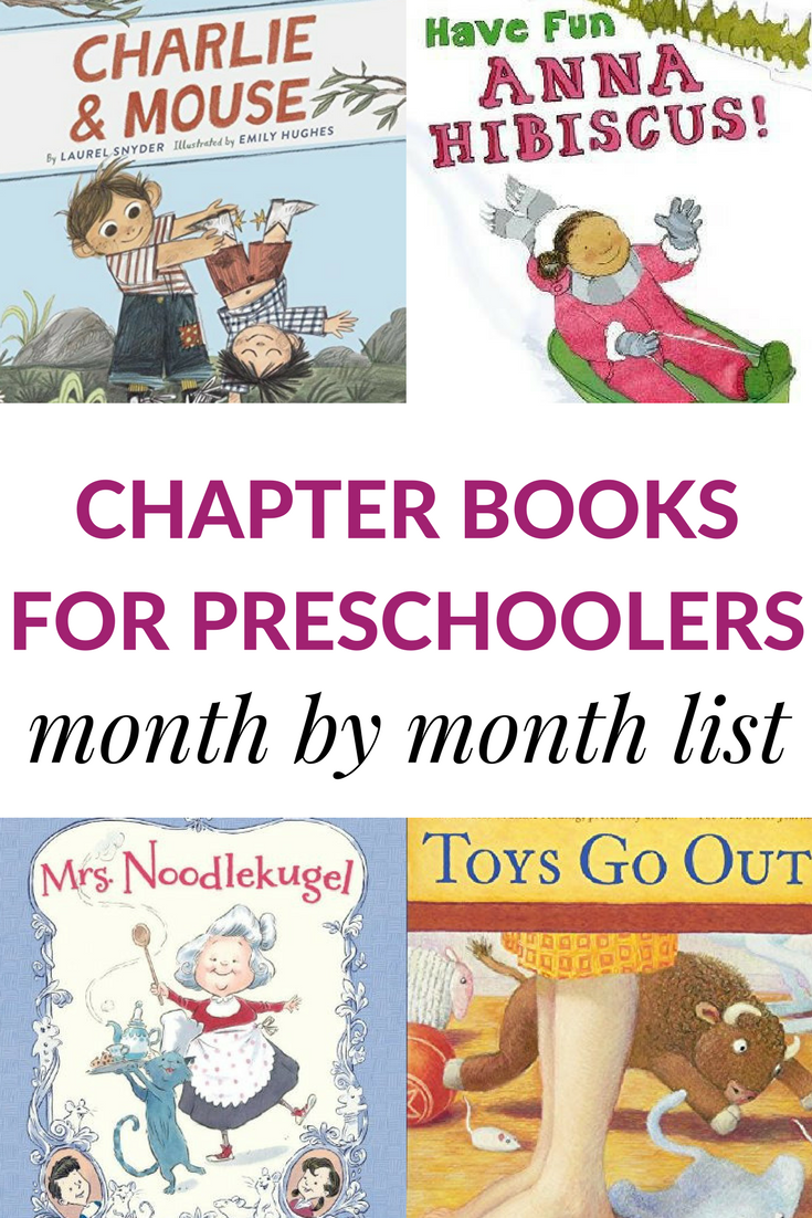 A month by month guide to the best read-aloud chapter books to read to preschoolers. These chapter books for preschoolers will keep the kids' attention and delight their imagination.