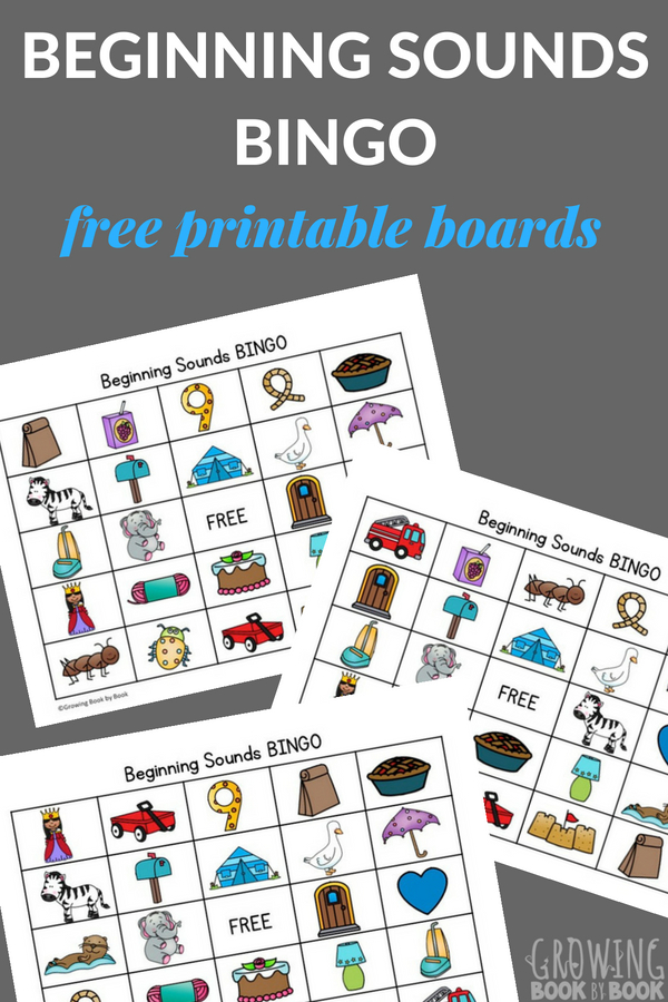 8 free printable bingo boards to work on beginning letter sounds