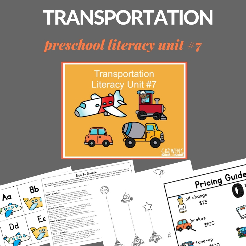 Preschool transportation lesson plans