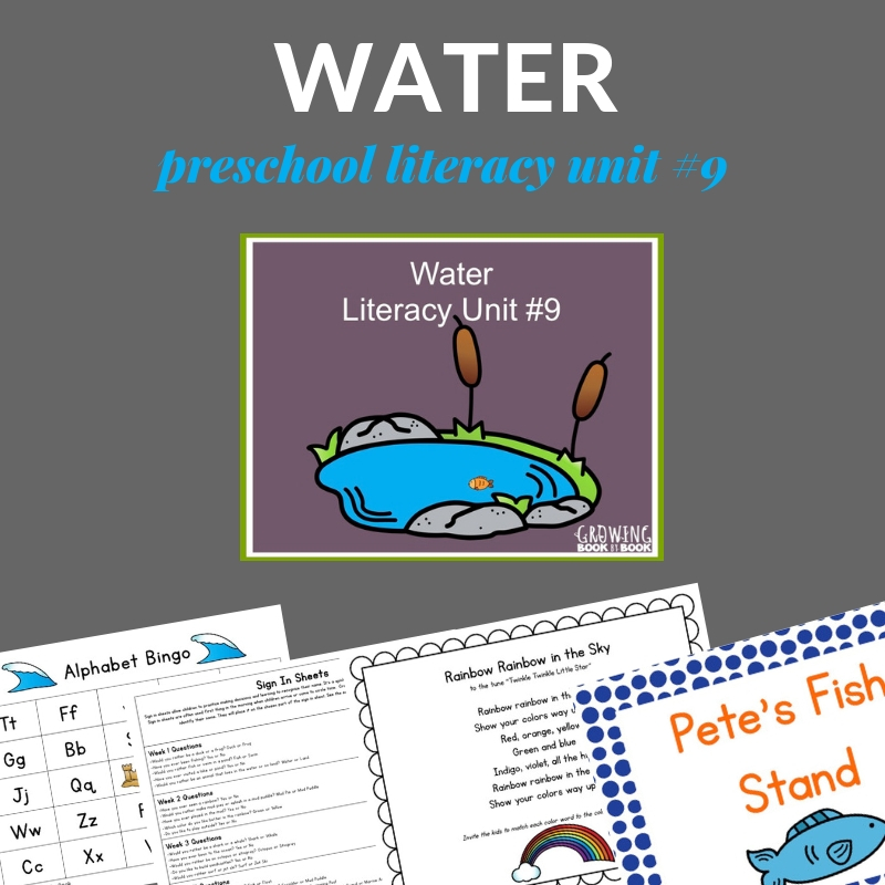 Water lesson plans for preschoolers including ponds/lakes, rainbows/mud, ocean, and water polay.