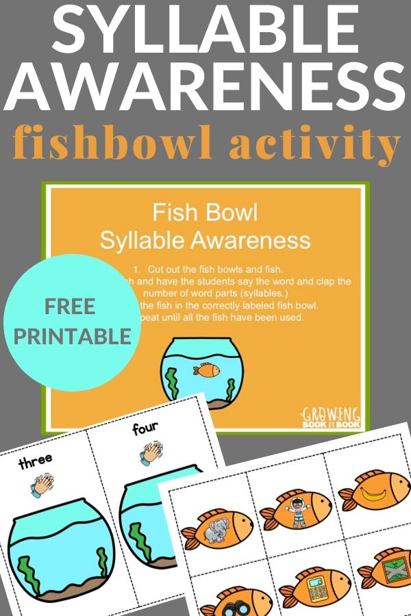 counting syllables activity with fish and fishbowl printables