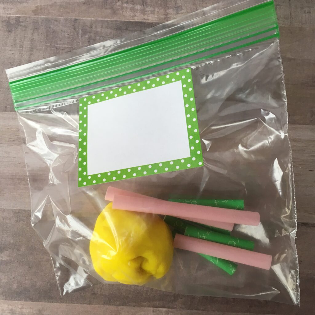 playdough and straws for student gift idea