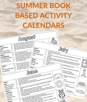 sample calendar of book based activity calendar