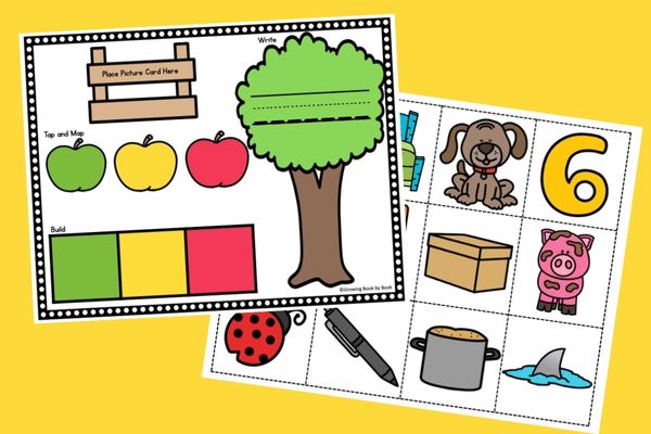 apple themed printables for word work