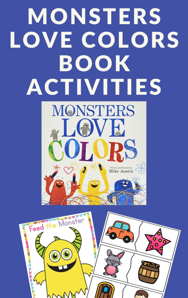 printable activities to use  with Monsters Love Colors