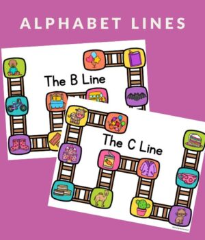 alphabet activity with a train theme